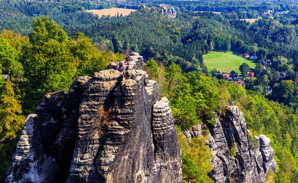 Panorama with typical rock pinnacles - Foto, afbeelding