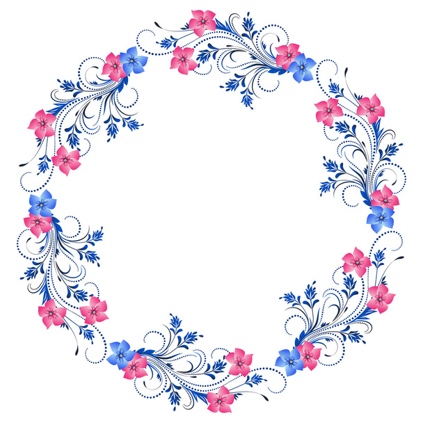 Decorative floral frame - Διάνυσμα, εικόνα