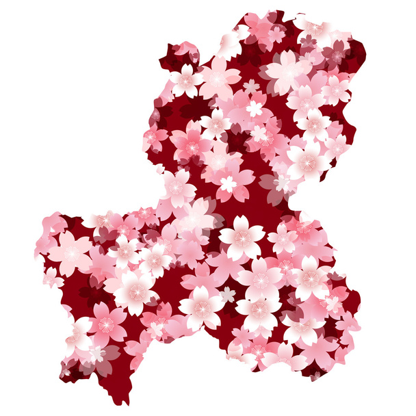 Flores de cerezo de primavera de Gifu
 - Vector, Imagen