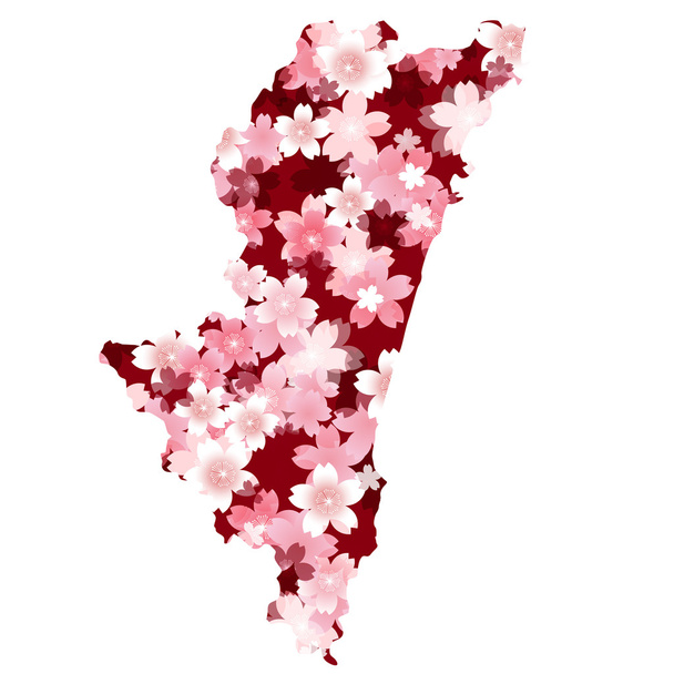 Miyazaki　spring cherry blossoms - Vektor, kép
