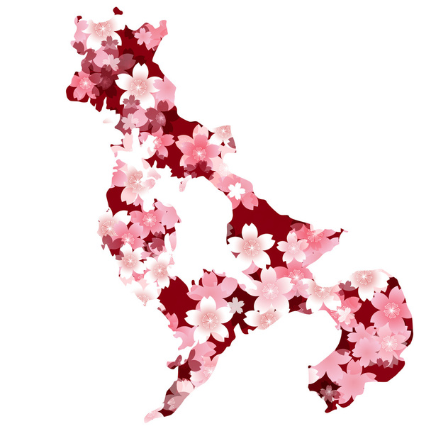 Nagasaki　spring cherry blossoms - Vector, Image