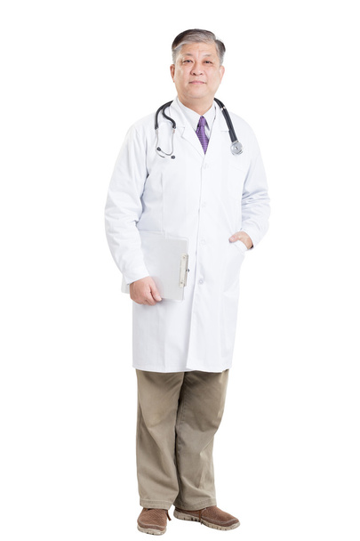 asian man doctor with stethoscope and clipboard - Fotografie, Obrázek