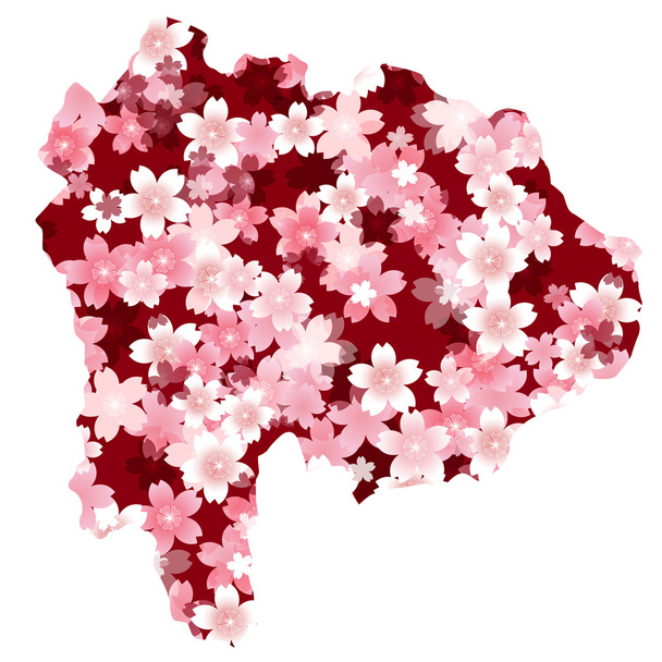 Яманаси весенний цветок вишни
 - Вектор,изображение