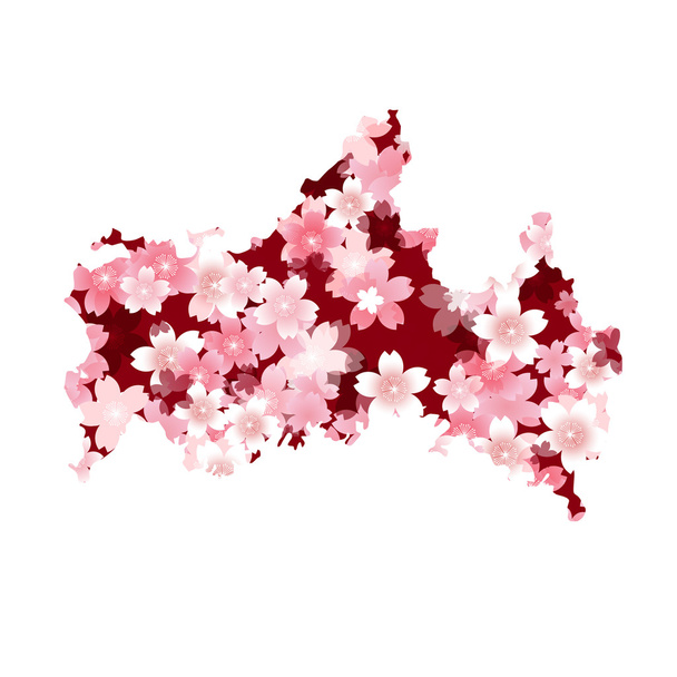 Yamaguchi　spring cherry blossoms - Wektor, obraz