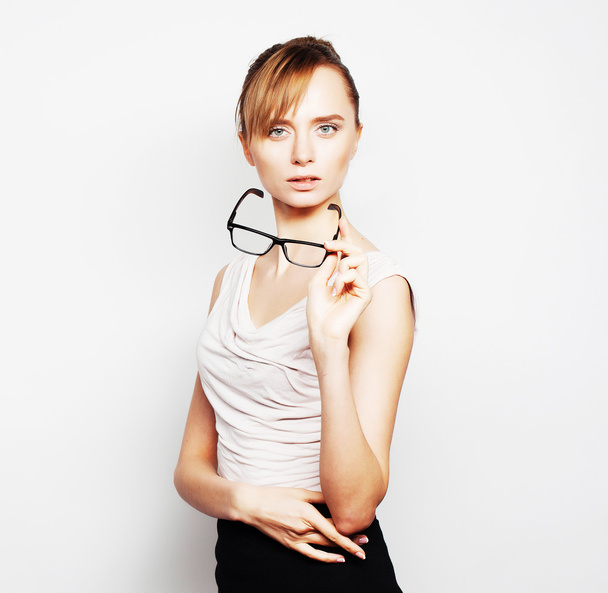 young business woman with glasses - Foto, Imagem