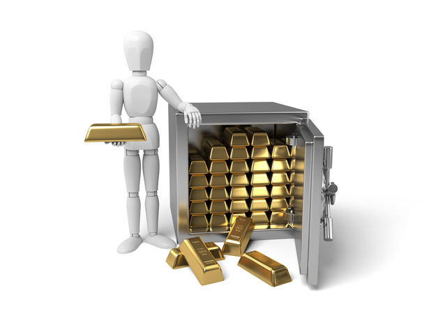 caja fuerte, dinero, oro, dólar
, - Foto, Imagen