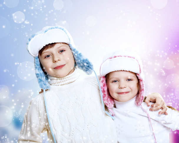 Portrait of little kid in winter wear - Foto, immagini