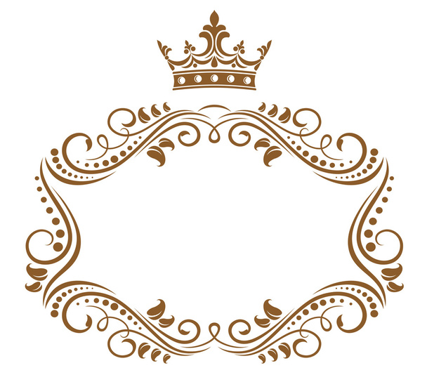 Elegant royal frame with crown - Vector, Image