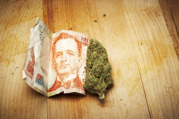 marihuana en geld - Foto, afbeelding