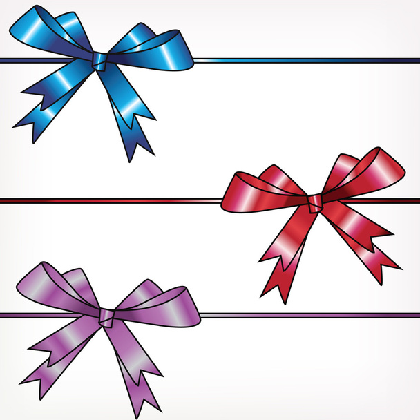 Bows on ribbons, a set - Διάνυσμα, εικόνα