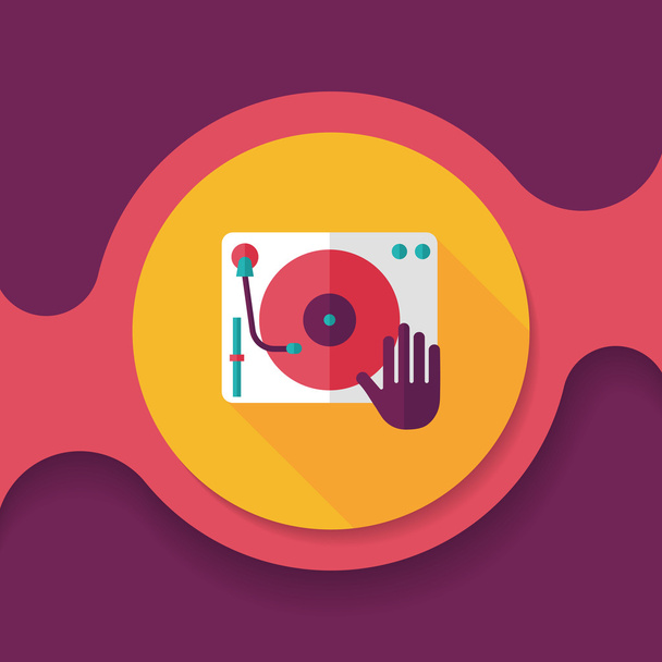 DJ music flat icon with long shadow,eps10 - Vector, imagen