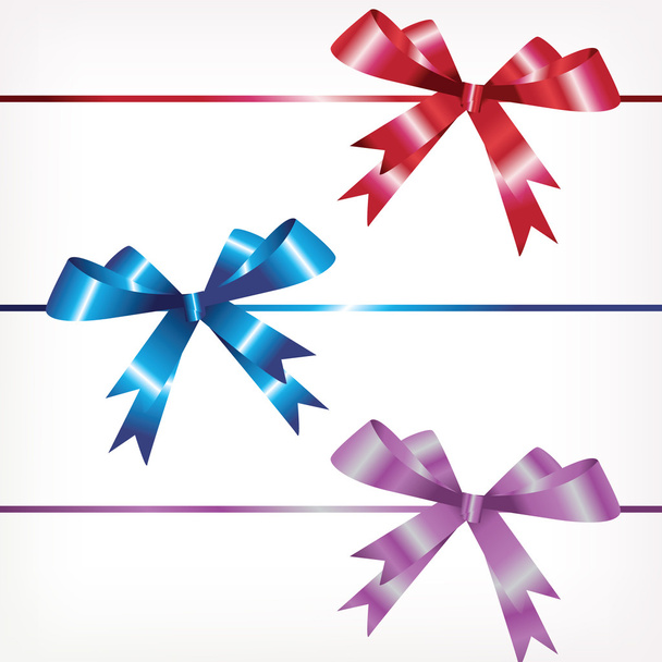 Three color bows - Vector, Image