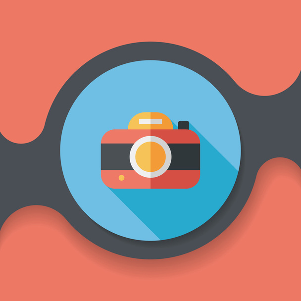 camera flat icon with long shadow,eps10 - Vector, imagen