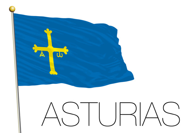 Espagne, drapeau régional des Asturies, communauté autonome
 - Vecteur, image