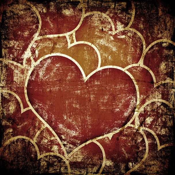 Grunge art background with hearts - Fotografie, Obrázek