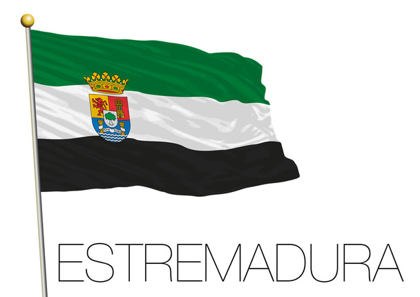 Bandeira regional da Estremadura, comunidade autónoma da Espanha
 - Vetor, Imagem