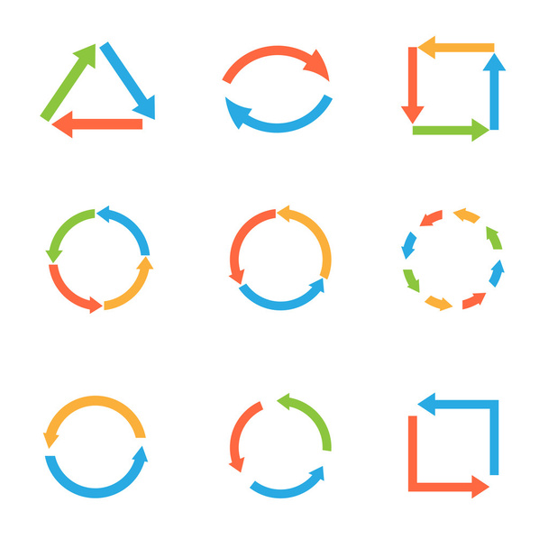 conjunto de flecha de color
 - Vector, imagen