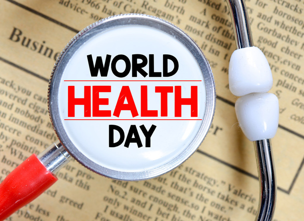 stethoscope with inscription World Health Day - Photo, Image