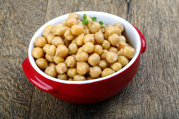 Canned chickpeas in bowl - Photo, Image