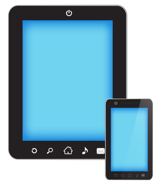 Tablet touch pc and smart phone - Vector, Image
