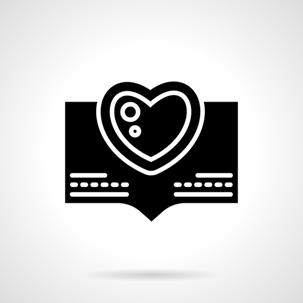 Love message black silhouette vector icon - Vector, afbeelding