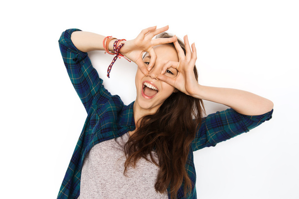 happy teenage girl making face and having fun - Foto, Imagem