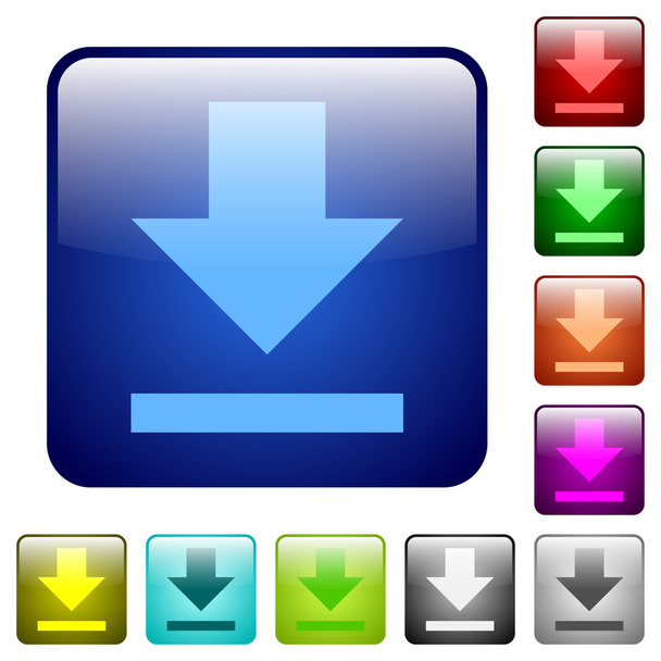 Color download square buttons - Wektor, obraz