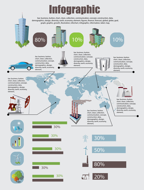 Technologie und Power-Infografik - Vektor, Bild