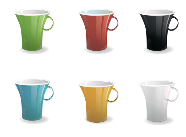 colorful cups collection - Vektori, kuva