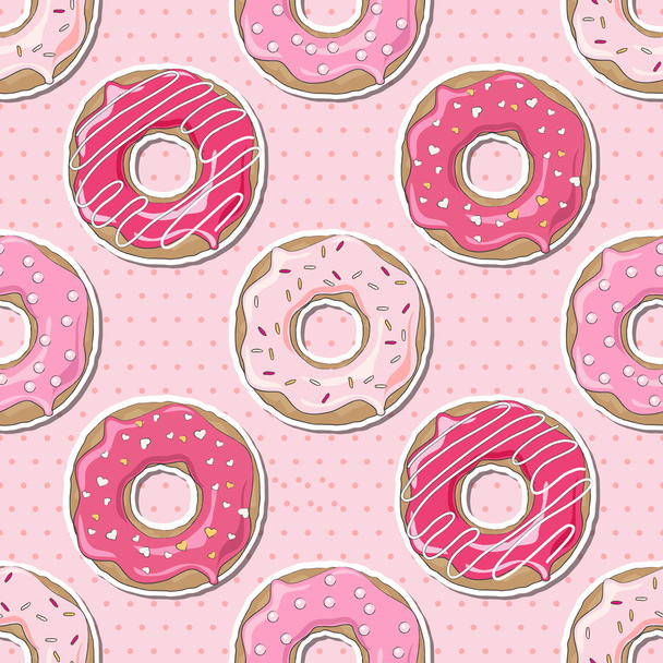 Pink Valentine donuts - Vektor, Bild