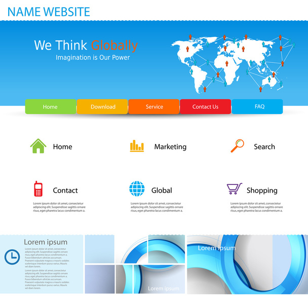Website Template Design easy editable - Vetor, Imagem