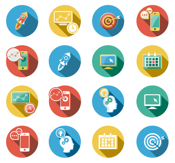 Business and Startup Flat Icons Set - Vecteur, image