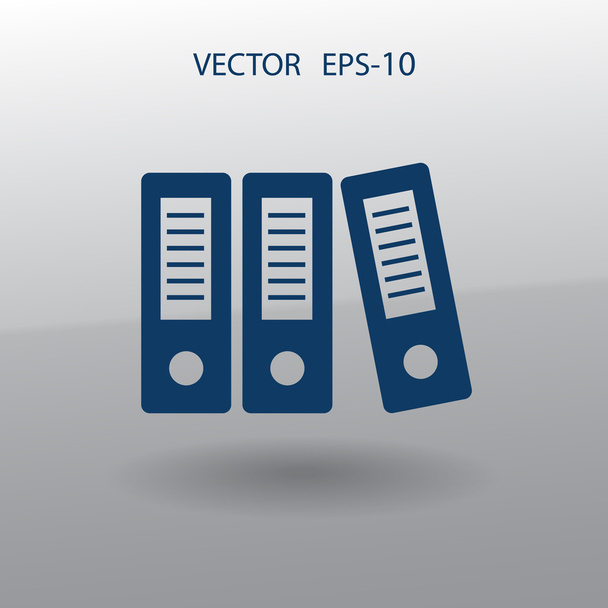 Flat long shadow Row of binders icon, vector illustration - Vettoriali, immagini