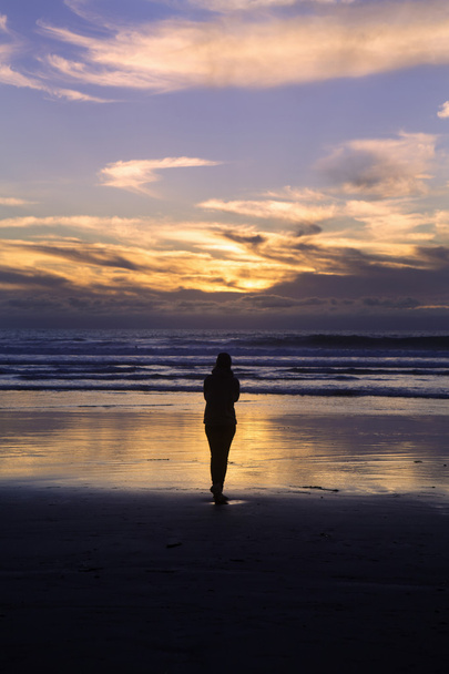 silhouette at sunset - Photo, Image