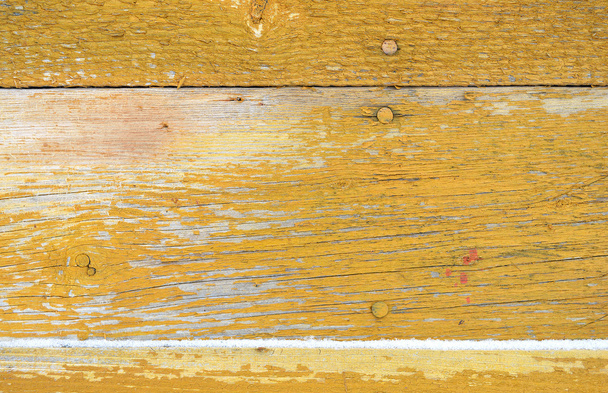 Background of wooden horizontal boards with peeling paint for your design - Photo, Image