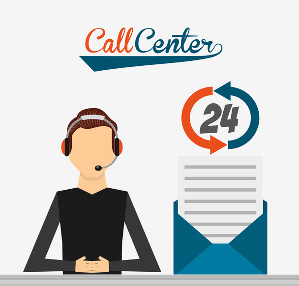 Call center design - Vektor, kép