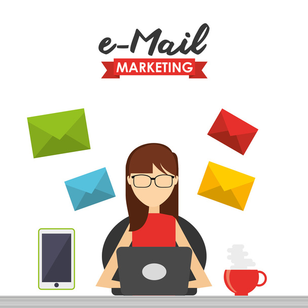 diseño de marketing por correo electrónico
 - Vector, Imagen