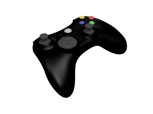 Black Video Game Controller on White - Photo, Image