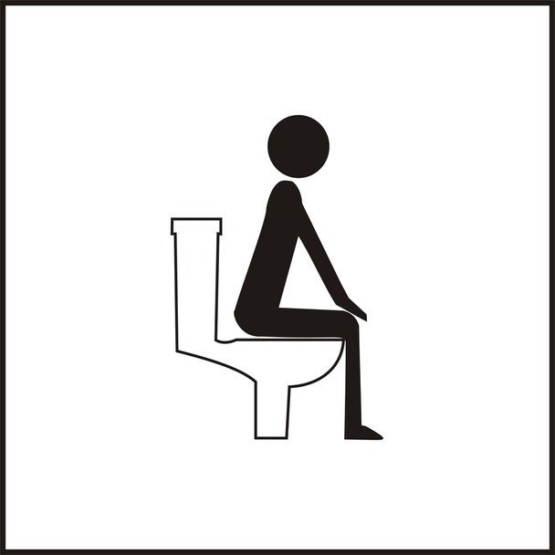 ikona poprawnej pozycji siedzącej w toalecie - Zdjęcie, obraz