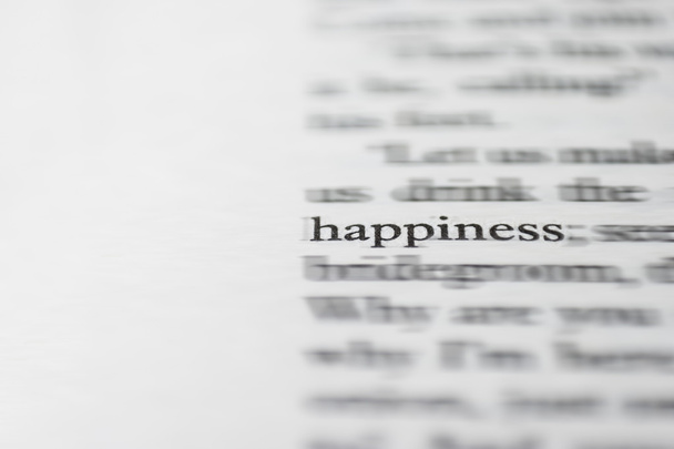Macro word - geluk - Foto, afbeelding