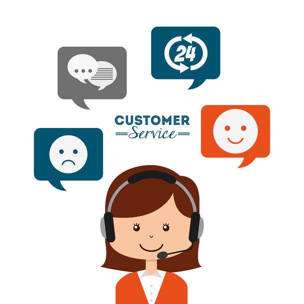 customer service design - Vector, Image