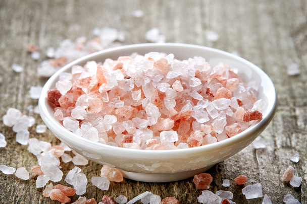 bowl of pink himalayan salt - Photo, Image