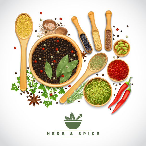 Herb And Spice Poster - Wektor, obraz