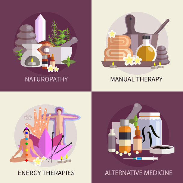 Vaihtoehtoinen Medicine Design Concept Set
 - Vektori, kuva
