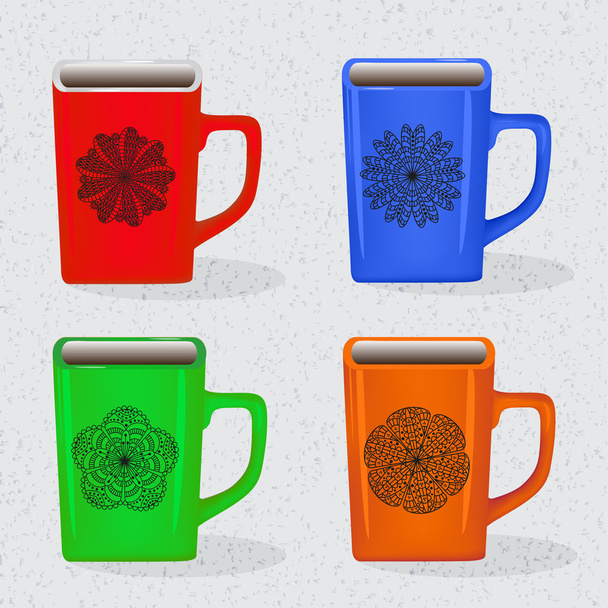 Set of realistic cups - Vektor, obrázek