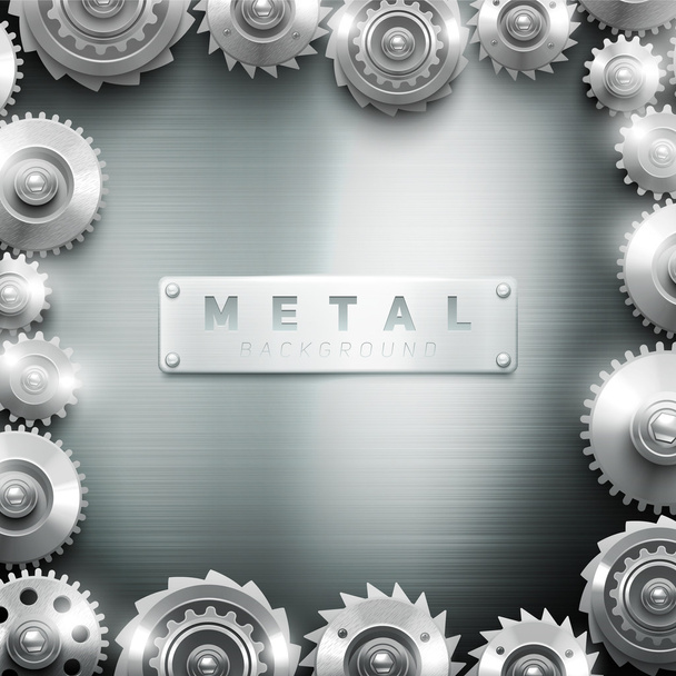 Metal Cogwheel Frame Design Background - Vektor, obrázek