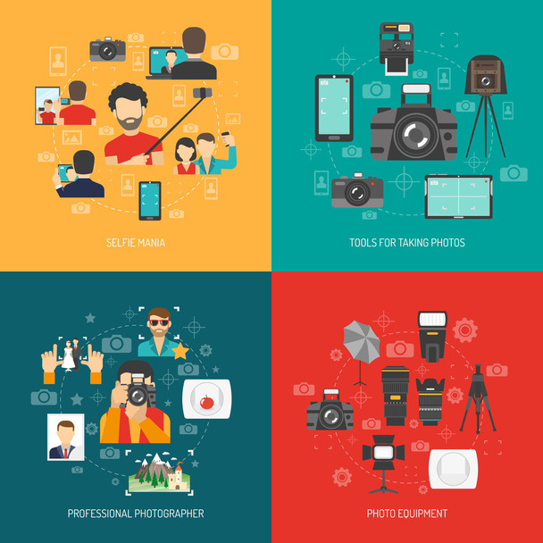 Photography concept set - Vector, Image
