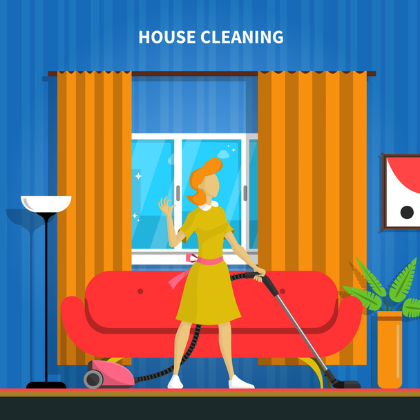 Nettoyage de la maison fond Illustration
 - Vecteur, image