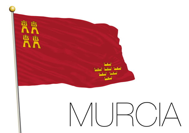 Bandera de Murcia, Comunidad Autónoma de España
 - Vector, imagen