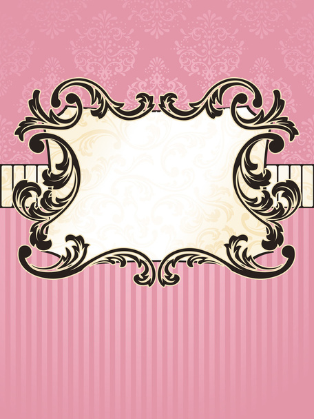 Romantic French retro banner in pink - Vector, Image